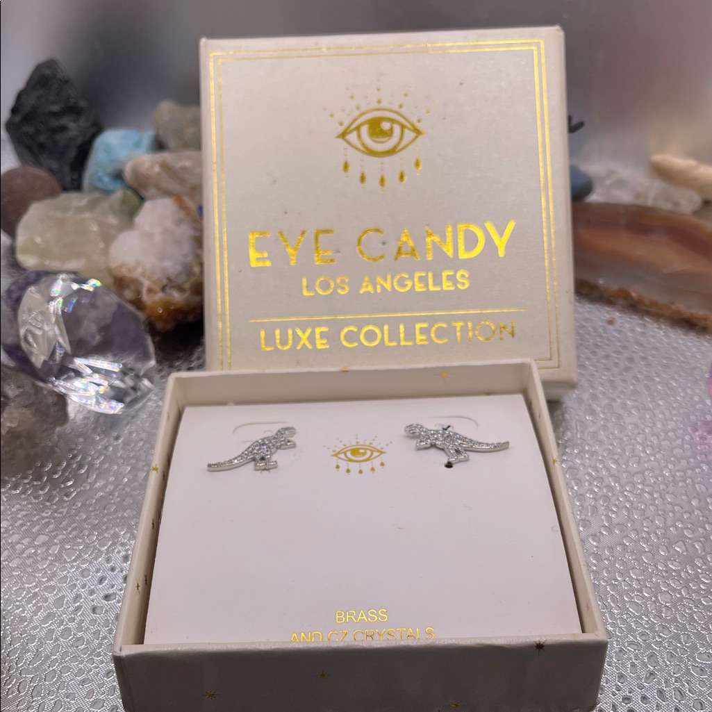 2.20.26-9 Eye Candy Brass + Cz Crystal Post Earrings